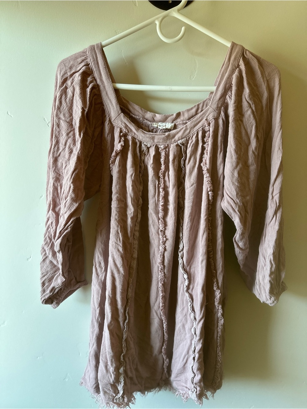 easel Mauve Dusty Rose Peasant Tunic